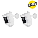 Adjustable Indoor/Outdoor Metal Mount for Ring Spotlight Cam Battery - Extra Flexibility for Your Ring Camera (2 Pack, White)