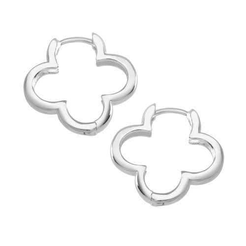 VINANI Klapp-Creolen Small Flower Silber 925 Ohrringe CSF