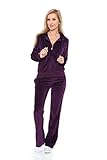 WM Womens Comfortable and Stylish Velour 2 Piece Tracksuit Set