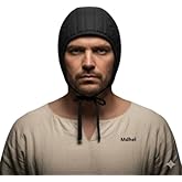 Handmade medieval arming cap Cotton padded head hood cap Large size arming wear Black color arming cap Thick padded arming cap