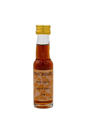 Don Papa Geschenkset - Rum 0,7l + Glas + Vita Dulcis Don Papa 10 Jahre Miniatur 0,02l - Rum aus Negros/ – Bild 2
