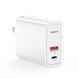 30W USB C Wall Charger, Baseus Dual Port USB C Charger with Power Delivery 3.0 & Quick Charge 3.0 Ports, USB Wall Charger for iPhone Xs/Max/XR/X/8, MacBook Pro/Air,Dell XPS,Galaxy S10/S9/S8 and More