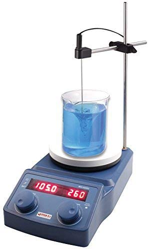 5 Inch Hot Plate Magnetic Stirrer, Ceramic Coated Plate, 50-1500 RPM, RT-280°C, 110 V, LED Digital Display