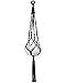 Mkono Colorful Macrame Plant Hanger Indoor Outdoor Hanging Planter Basket Cotton Rope 4 Legs 40 Inch-Black