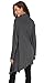 Womens Soft Casual Long Sleeve Draped Irregular Open Front Long Trench Winter Cardigan (S, Black)