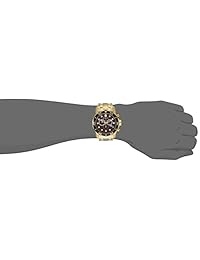 Invicta Pro Diver cronógrafo suizo Marrón Dial 18 K chapado en oro pulsera de buceo Reloj para hombre 80065