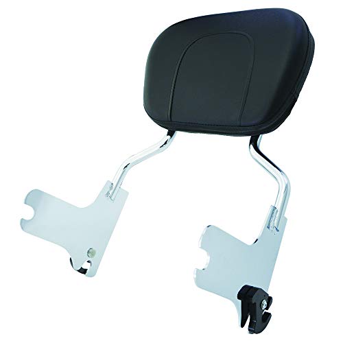 ASD Detachable Chrome Passenger Sissy Bar W/Backrest Pad & 4-Point Docking Hardware Kit for Harley Davidson 1997-2008 Touring Electra Glide Road King Street Glide