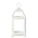 Hosley 12 Inch High Clear Glass and Iron WHITE Color Classic Style Lantern Ideal Gift for Weddings Bridals Special Occasions Parties Aromatherapy and Spa Settings O4