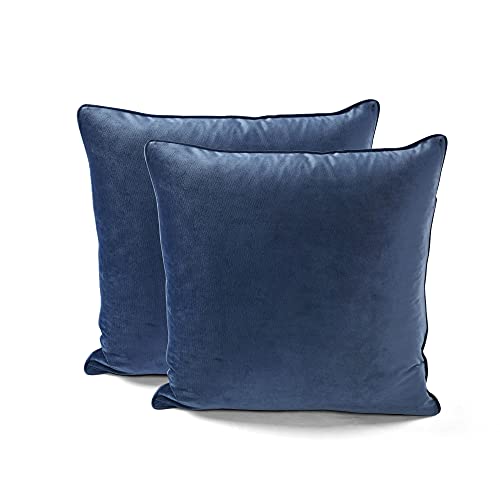 Lush Decor Velvet Solid Decorative Throw Pillow Covers, 2 Piece Set, 20" W x 20…