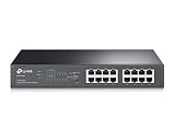 TP-Link 16-Port Gigabit PoE+ Easy Smart Managed Switch with 110W 8-PoE Ports | Unmanaged Plus | Plug and Play | Desktop/Rackmount | Metal | Lifetime (TL-SG1016PE)