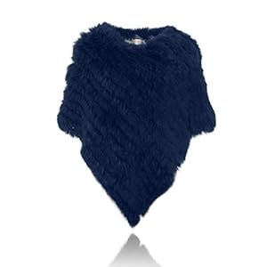 HEIZZI Gebreide originele poncho van konijnenbont