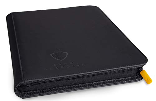 Card Guardian - 9 Pocket Premium Black Binder with Zipper for 360 Cards - Side Loading Pockets for Trading Card Games TCG