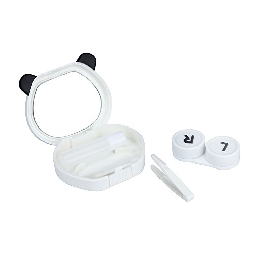 TONSEE Cartoon Panda Candy Color Contact Lens Box Case for Eyes Care Kit (White)
