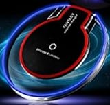 Fantasy Qi Standard Wireless Charger Limitless Charging Pad for Samsung Galaxy S3/S4/S5/S6/Note2/Note3/Note4/iPhone 5/5s/6/6 Plus (Black with Red with Transparent)
