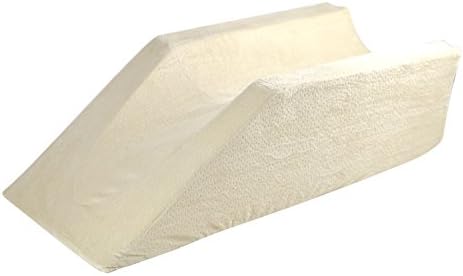 Elevated Foam Leg Cushion with Washable Cover Elevator Support and Elevation Pillow for Rest Injury Surgery and Knee Recovery 32L x 13W x 9.5H inches (Cream white)