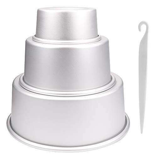 Aluminum Round Cake Pans,3PCS Round Cake Pan Set with 4 Inch,6 Inch and 8 Inch Aluminum Cake Pans 3" Deep,Round Baking Pans,Cheesecake Pan with Removable Bottom for Instant Pot and Pressure Cooker