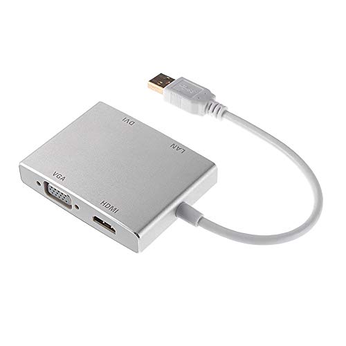 Amyove USB3.0 to HDMI VGA DVI +RJ45 1080P Expander External Video Card Adapter