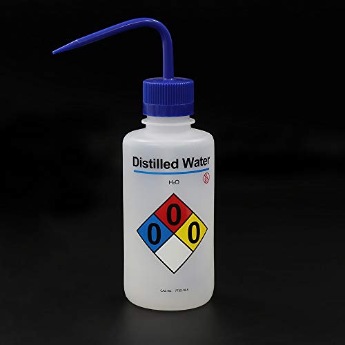 ULAB Scientific Wash Bottle Set, 1 of Each for Self-Venting Safety Wash Bottles of Distilled Water and ISOPROPANOL, LDPE Material, 1pc of General Wide-Mouth wash Bottle, LDPE Material, Vol.500ml