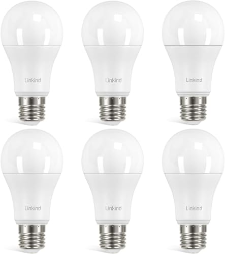 Linkind 13.7 W Super Bright E27 LED Bulb, Replaces 100 Watt, 5000 K Daylight White A60 LED Bulb 1600 LM, 220° Beam Angle, Not Dimmable, Pack of 6