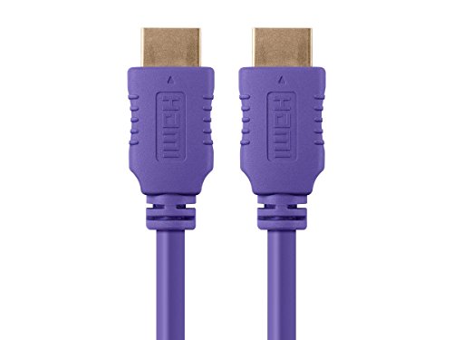 Monoprice 104025 Select Series High Speed HDMI Cable, 4K @ 24Hz, 10.2Gbps, 28AWG, 6ft, Purple