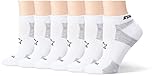 Starter Women's 6-Pack Athletic Low-Cut Ankle Socks, Prime Exclusive, White, Medium (Shoe Size 5-9.5)