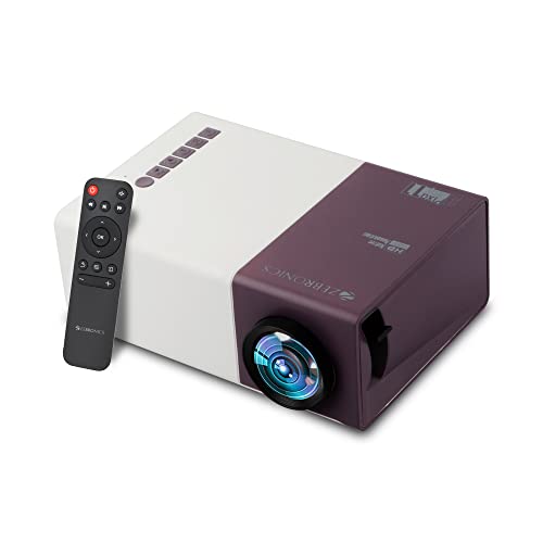 (Renewed) Zebronics Zeb-PIXAPLAY 11 Portable LED Projector with FHD 1080p Support, HDMI, USB, mSD, 381cm/150" Screen Size, Dual Power Input, Built-in-Speaker, Remote Control, AV in, AUX Out and Compact Design