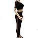 Akmipoem Women's 2 Pieces Outfits Crop Top and Long Pants Tracksuits Set Sportwear