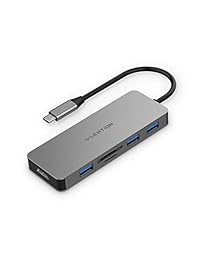 LENTION USB C Hub con 4K HDMI, 3 USB 3.0, lector de tarjetas SD TF Compatible MacBook Pro 13 15 (Thunderbolt 3), 2018 Mac Air, Surface Book 2 Go, Dell XPS, HP, Chromebook, Multi-Port Adapter (Space Gray)