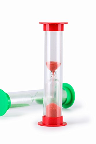 Sand Timer Set (5 Min) Large 10pcs Pack - Colorful Set of Five Minutes Hour Glasses for Kids, Adults - Colors: Blue, Green, Red by Jade Active