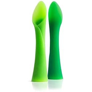 Olababy 100% Silicone Soft-Tip Training Spoon for Baby Led Weaning 2pack