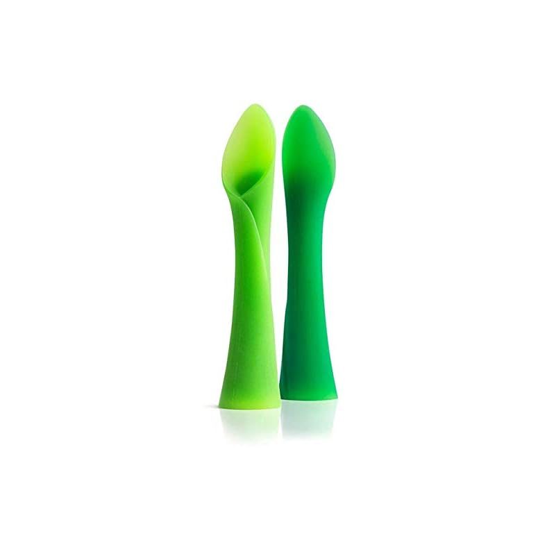 Olababy 100% Silicone Soft-Tip Training Spoon for Baby Led Weaning 2pack