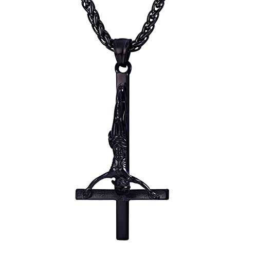 U7 Men Cool Black Stainless Steel St. Peter Occult