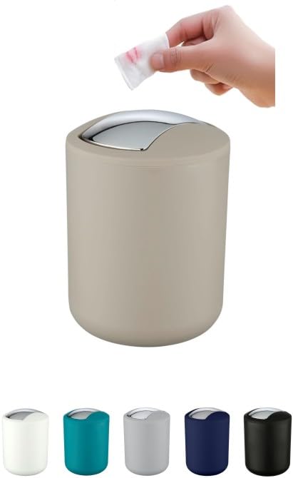 WK "Brasilia" Table Top Kitchen Waste / Cosmetics Small Bin (Beige)