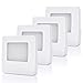 DEWENWILS Plug in LED Night Light with Light Sensor, Warm White, Dusk to Dawn Sensor, Flat Nightlights for Kids, Adults, Hallway, Bathroom, Bedroom, UL Listed, 4 Pack