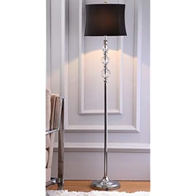 SAFAVIEH Lighting Collection Venezia Clear Crystal/ Black Shade 61-inch Living Room Bedroom Home Office Standing Floor… 31kH49wrUFL. SS400