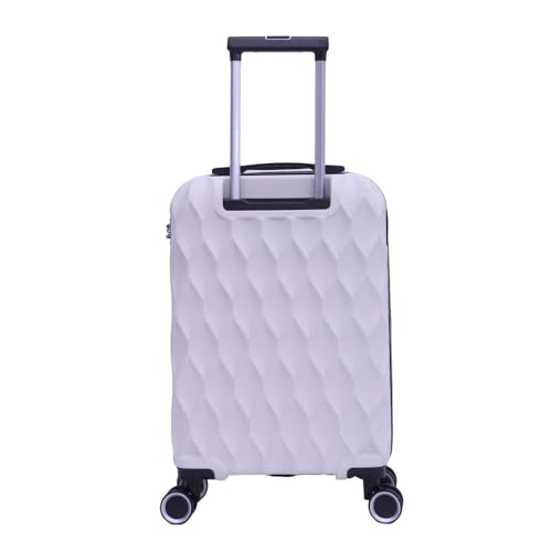 SANTINO Mala de Viagem Media 23kg Rígida ABS 4 Rodas 360º com TSA Leve Resistente Flexível Antifurto Off White tamanho 24 polegadas