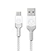 Bonelk USB to USB-C Cable (6ft/2m), Long-Life Series, Durable, Braided, FlexSR 30k Bends, Carry Pouch, Compatible with Samsung Galaxy S8, S8+, S9, S9+, Note 8, Pixel, LG, HTC, Nexus and More (White)