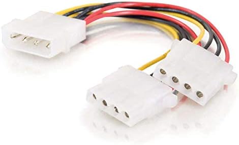 C2G 15CM 5.25 LP4 Male Molex to 2 x LP4 Female Molex Cable Splitter/Extender, Molex Y-Cable 1 Foot