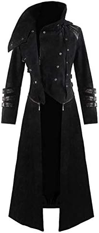 Mens Gothic Punk Asymmetric Hem Long Sleeve Loose Hoodies Dress Cloak Costumes Vintage Sweatshirts Tunic Tops,Milimieyik