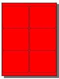 600 Label Outfitters 4 x 3-1/3 inch Fluorescent Red Labels