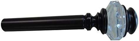 Ukeen Decorative Curtain Rod, Adjustable Curtain Rod, Drapery Rod, Includes Beautiful Single Rod &amp; Two (2) Round Acrylic Resin Finials &amp; Adjustable Brackets, 1'' Diameter, Comes in 3 Sizes