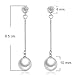 ISAACSONG.DESIGN I’s 925 Sterling Silver Zirconia Crystal Shell Pearl Drop Dangle Earrings for Women (Crystal Pearl)