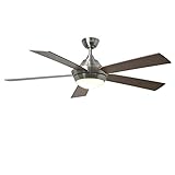 Harbor Breeze Platinum Portes 52-in Brushed Nickel Downrod Mount Ceiling Fan with Light Kit and Remote Control Item#451821 Model#LP8293LBN UPC#840506059894
