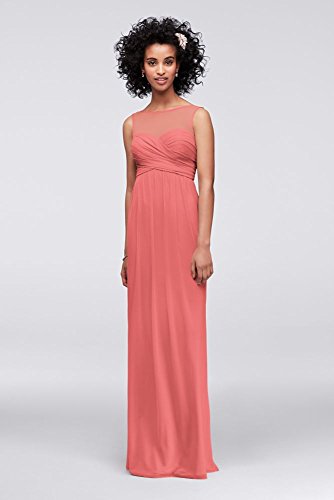 Long Mesh Bridesmaid Dress With Illusion Neckline Style F15927 Coral | Desertcart Gambia Long Mesh Bridesmaid Dress With Illusion Neckline Style F15927 Coral | Desertcart Gambia