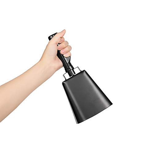 10 Inch Steel Cowbell with Stick Rubber Grip Handle Great for Weddings, Sport Events, Farms and Rodeos, Birthday Parties, Marching Bands, and Musical Events - Thumbnail 2