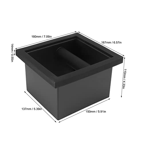 Sorandy Coffee Knock Box, Black Espresso Knock Box Chute, Coffee Ground Container with Removable Knock Bar, Bottomless Stainless Steel Espresso Machine Accessories for Easy Waste Disposal