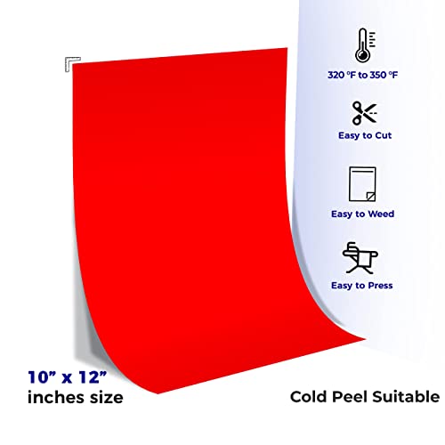 Jakva Heat Transfer Vinyl Sheets Bundle Pack of 25 【 Apply Once Peel is Cold 】 12"x10" Bonus