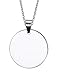 Mealguet Jewelry MG Free Engraving-Personalized Stainless Steel Polished Blank Tag Plain Dogtag Pendant Necklace with 19