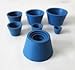 Soccerene Filter Adapter Cones Set, Buchner Funnel Flask Adapter Set, Tapered Collar Blue, Pack of 6
