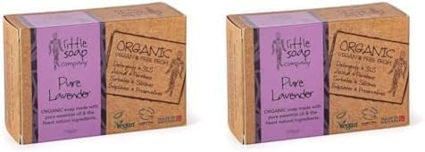 Little Soap Company Organic Soap Bar - Vegan, Cruelty Free, No SLS or Parabens, with English Lavender, Natural, & Eco Friendly, Body, Face & Hand Bar of Soap (110g) (Pack of 2) — image 1